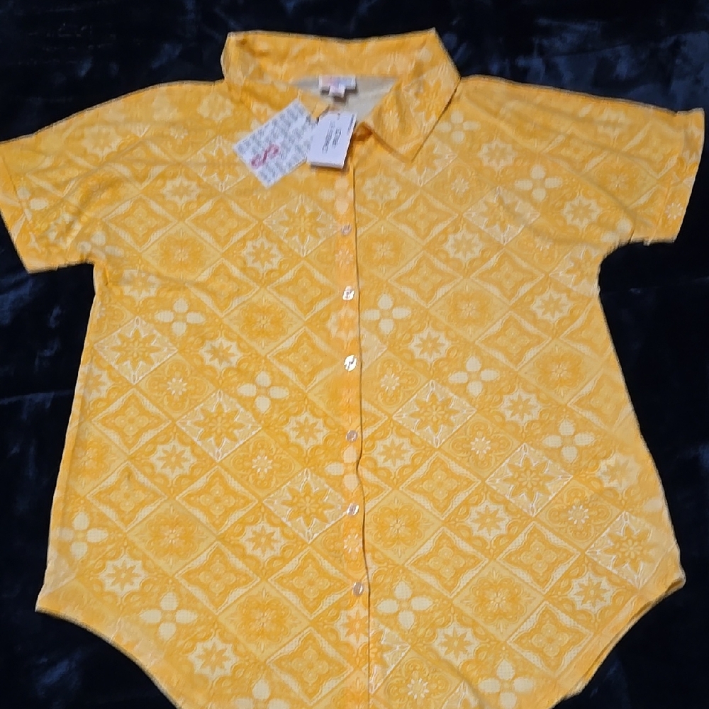 Mens Yellow Patterned Shirt